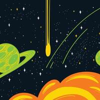 Cosmic Phenomena Planets, Comets, and Celestial Bodies vector