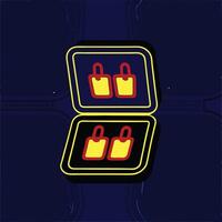 Pair of Yellow Tags in a Case vector