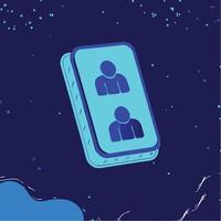 Digital User Profiles Interface Design for Two Accounts vector