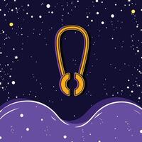 Cosmic U-Shaped Object Abstract Space Art vector