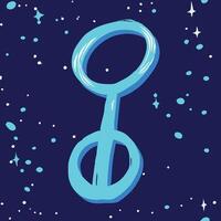 Abstract Celestial Symbol Cosmic Design with Glowing Circles and Stars vector