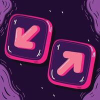Up and Down Arrows Abstract Design with Pink and Purple vector