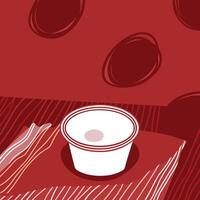 Abstract Red Bowl on Striped Surface vector