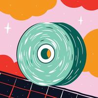 Abstract Roll on Solar Panel Colorful Design vector