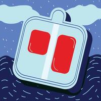 Abstract Blue and Red Geometric Shapes in Water vector