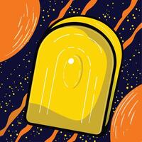 Abstract Yellow Shape on Cosmic Background vector