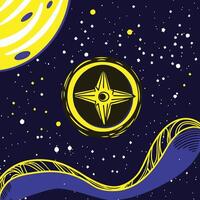 Cosmic Starburst Celestial Design in Space vector