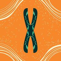 Abstract X-Shaped Design with Orange and Teal vector