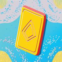 Abstract Diamond Shape in Yellow Card Design vector