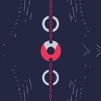 Interconnected Rings and Chain Abstract Design vector