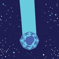 Abstract Geometric Crystal in Space Cyan, Blue, and Dark Background vector