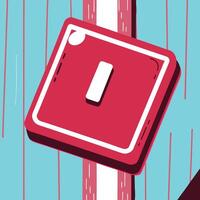 Red Square OnOff Switch Toggle Button vector