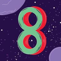 Abstract Number Eight Cosmic Design vector
