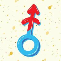 Abstract Male Symbol, Red and Blue, Circular Design vector