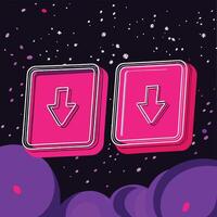 Dual Down Arrows Interface Design Element vector