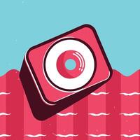 Abstract Pink Record in Water Summer Vibes vector