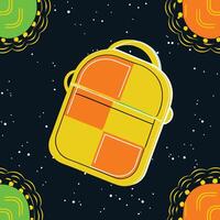 Abstract Backpack Design Yellow, Orange Geometric Pattern vector