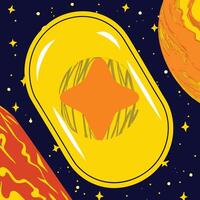 Cosmic Yellow Orb Celestial Abstract Art vector