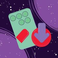 Download App User Interface Design with Download Button vector