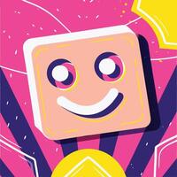 Happy Square Colorful Abstract Art vector