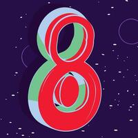 Abstract Number Eight Cosmic Design vector