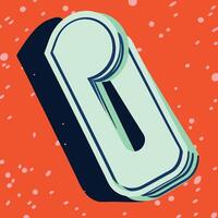 Abstract Teal and Navy Geometric Shape on Orange Background vector