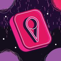 Location Pin Abstract 3D Icon Design vector