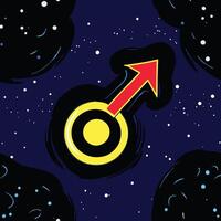 Cosmic Masculine Symbol Abstract Space Art vector