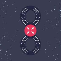 Abstract Cosmic Design Intertwined Circles and Central Element vector