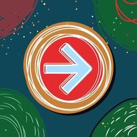 Abstract Right Arrow Icon in Circle vector