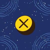 Abstract Circular Design with X Mark vector