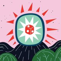 Abstract Dice Game Design, Vibrant Colors, Playful Art vector