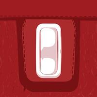 Red Textured Bag with Rectangular Pocket vector