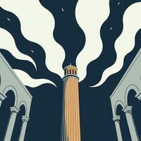 Abstract Architecture Towering Column Classical Arches vector