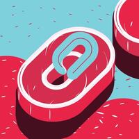 Isometric Meat Slices Abstract Food Design vector