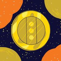 Cosmic Orb Abstract Celestial Design with Yellow and Orange vector