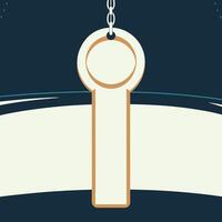Abstract Design Minimalist Keychain with Chain vector