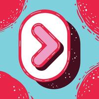 Abstract Pink and Red Arrow Icon on Blue Background vector