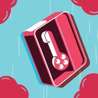 Retro Cassette Falling Through Sky vector