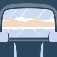 Serene Coastal View from Vehicle Window vector