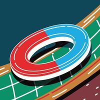 Abstract Stadium Design Red and Blue Arena Concept vector