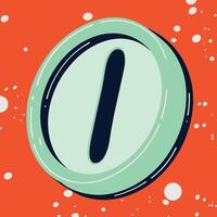 Abstract Teal and Orange Circular Design with Letter I vector