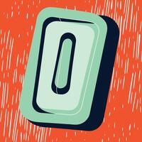 Abstract Number Zero Bold, Colorful, 3D Design vector