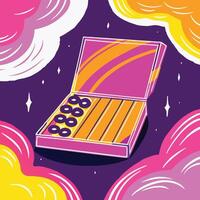 Abstract Colorful Box with Circles Design vector