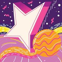 Abstract Cosmic Star and Planet Design vector