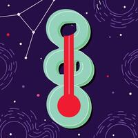 Abstract Cosmic Thermometer Celestial Design with Red Mercury vector