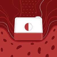 Half-Full Container Abstract Red Design vector
