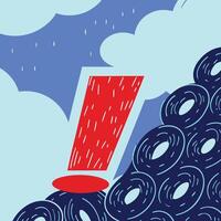 Urgent Pile of Circular Objects A Visual Warning vector