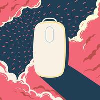 Abstract Computer Mouse Art Pink Clouds, Digital Design vector