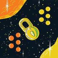 Cosmic Geometry Abstract Space Art with Planets and Stars vector
